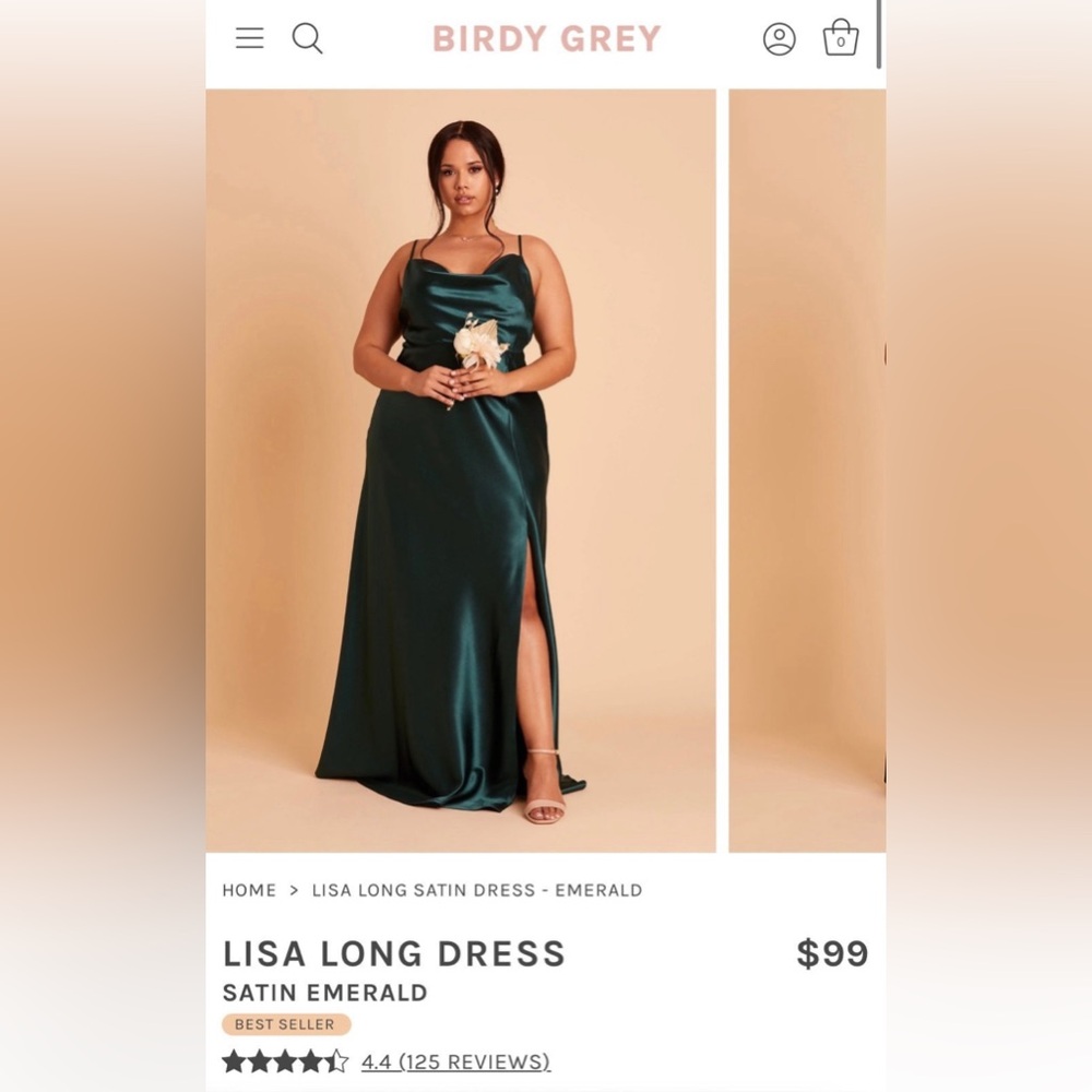 Birdy Grey Lisa Long Dress Emerald Satin